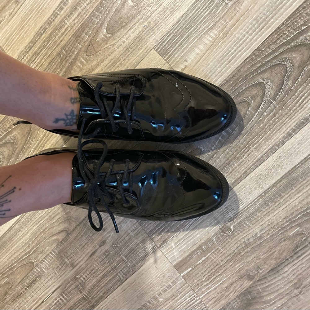 Black Patent Leather Oxford Shoes